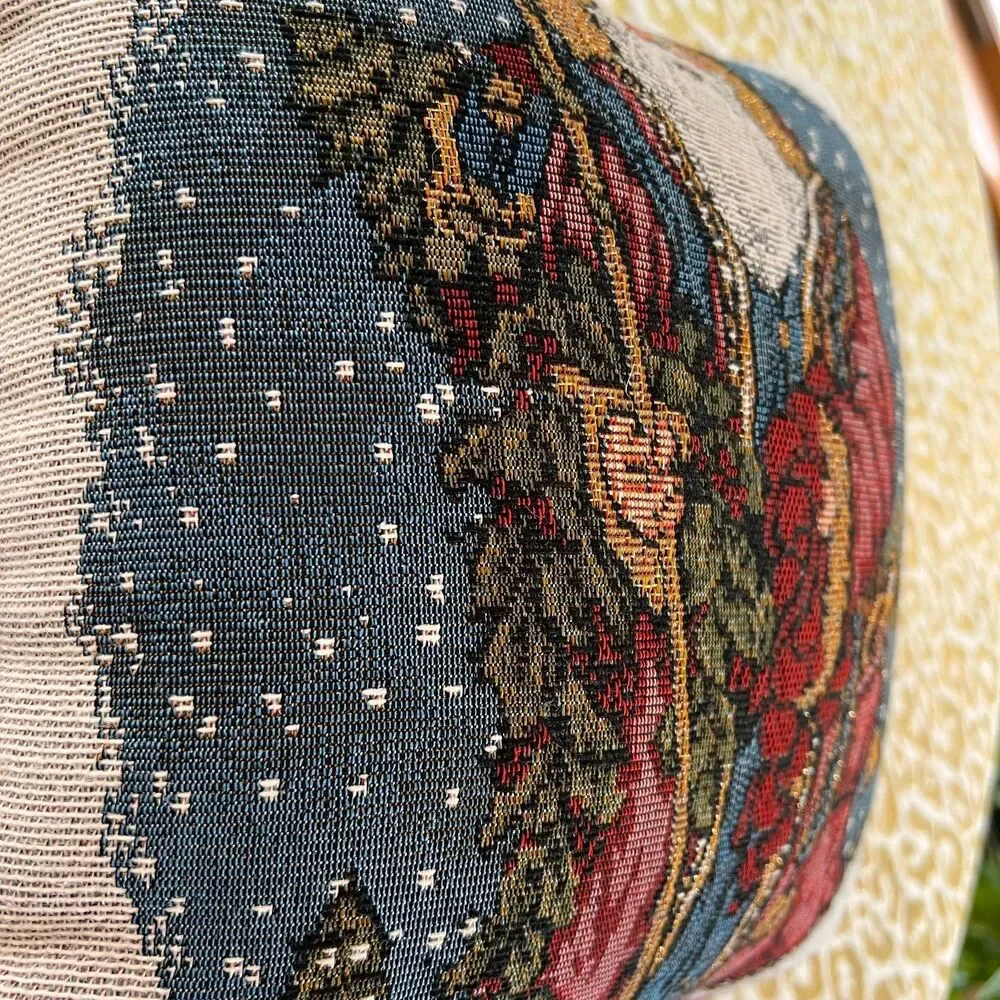 Vintage Old World Santa Claus Accent Pillow by Portofino Needlepoint 12
